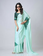 Vastranavya Electric Blue Mandalaa Print Freehand Ready to Wear Saree