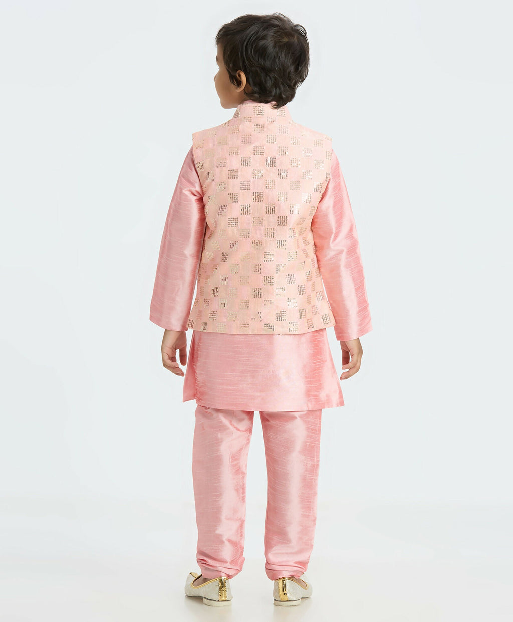 Joban Fashion Kids Island with Sequence work Nehru Jacket Full Sleeves Kurta, Pyjama Set - Pink - Distacart