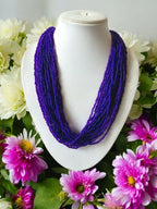 Inhanns Handmade Beaded Multilayer Necklace, 20 Layers - Purple