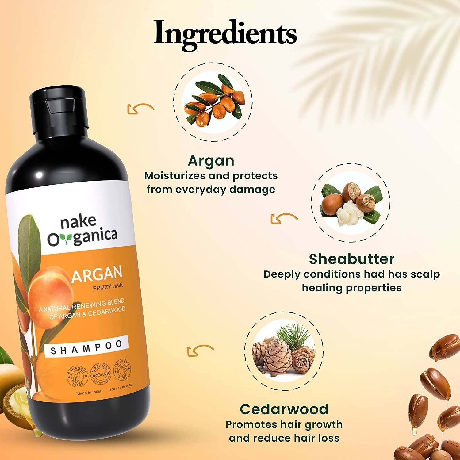 Nake Organica Argan Shampoo - Frizzy Hair