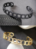 NVR Men's Set of 2 Gold & Black Rhodium-Plated Metal Cuff Bracelet - Distacart
