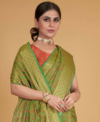 Green Silk Woven Design Saree With Unstitched Blouse Piece - Akshita