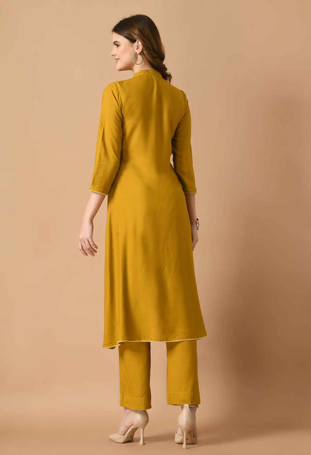 Joban Fashion Mustard Cotton Rayon Kurta Set