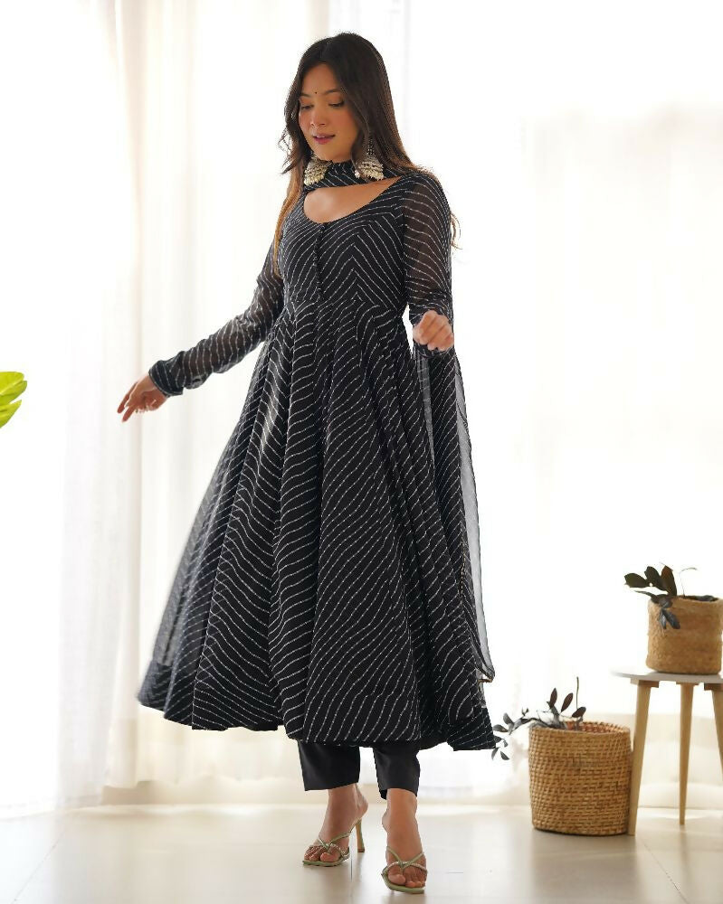 Joban Fashion Black Kurta Set Georgette Sequence Embroidery Work - Distacart