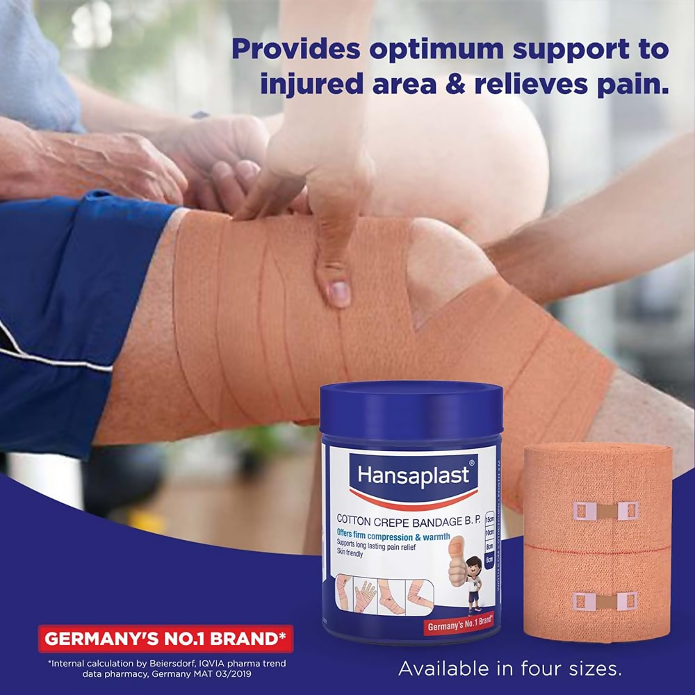 Hansaplast Soft Cotton Crepe Bandage For Pain Relief - 6CM X 4MTR - Distacart