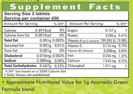 Ayurvedic Life Ayurvedic Green Formula Tablets