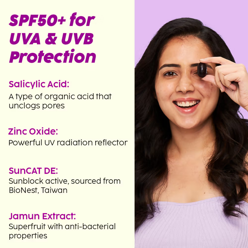 PLIX The Plant Fix Jamun Active Acne Kit With Spf 50+ Sunscreen & Juicy Cleanser