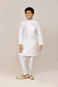 Joban Fashion Art Silk With Thread & Sequence Work White Kurta With Straight Fit Pant