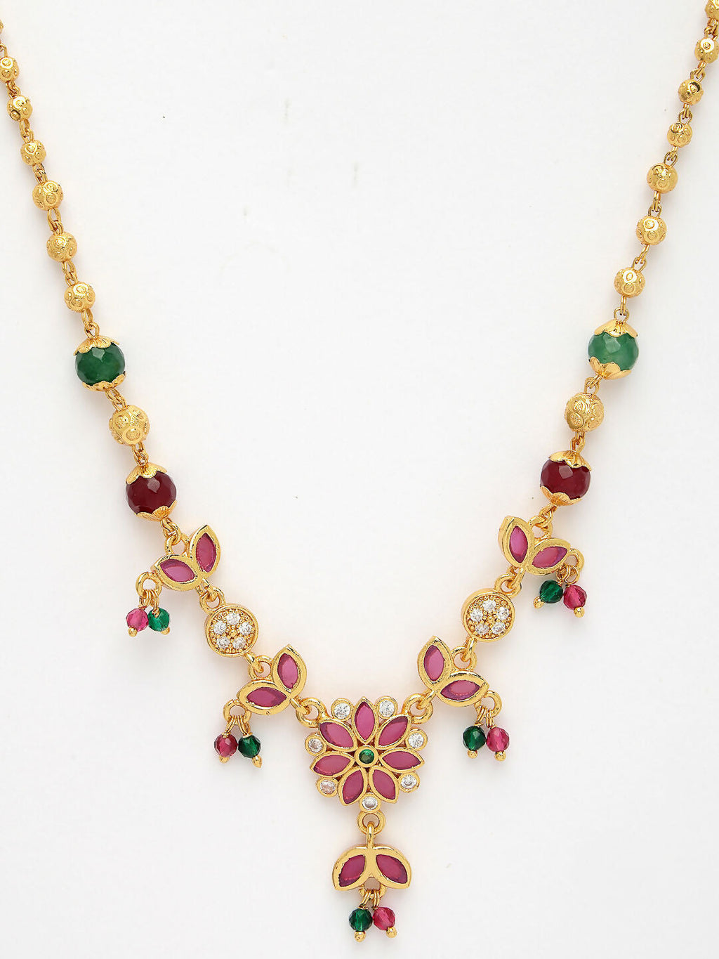 NVR Women's Multicolor Gold-Polished Minimal Chain