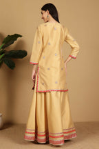 Joban Fashion Beige Taffeta Lehenga Set