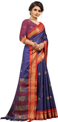 DEIANA'S Beautiful Designer Golden zari Soft Lichi Silk Saree - Purple