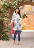 Juniper Azure White Breeze Cotton Tassel Kurta - Distacart