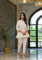 Juniper White Ethnic Motif Printed Cotton Tunic