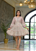 Juniper Blush Block Print Tiered Mini Dress - Distacart