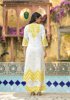 Juniper Mustard Ethnic Motif Printed Viscose Kurta Pant And Dupatta Set With Sequins & Beads - Distacart