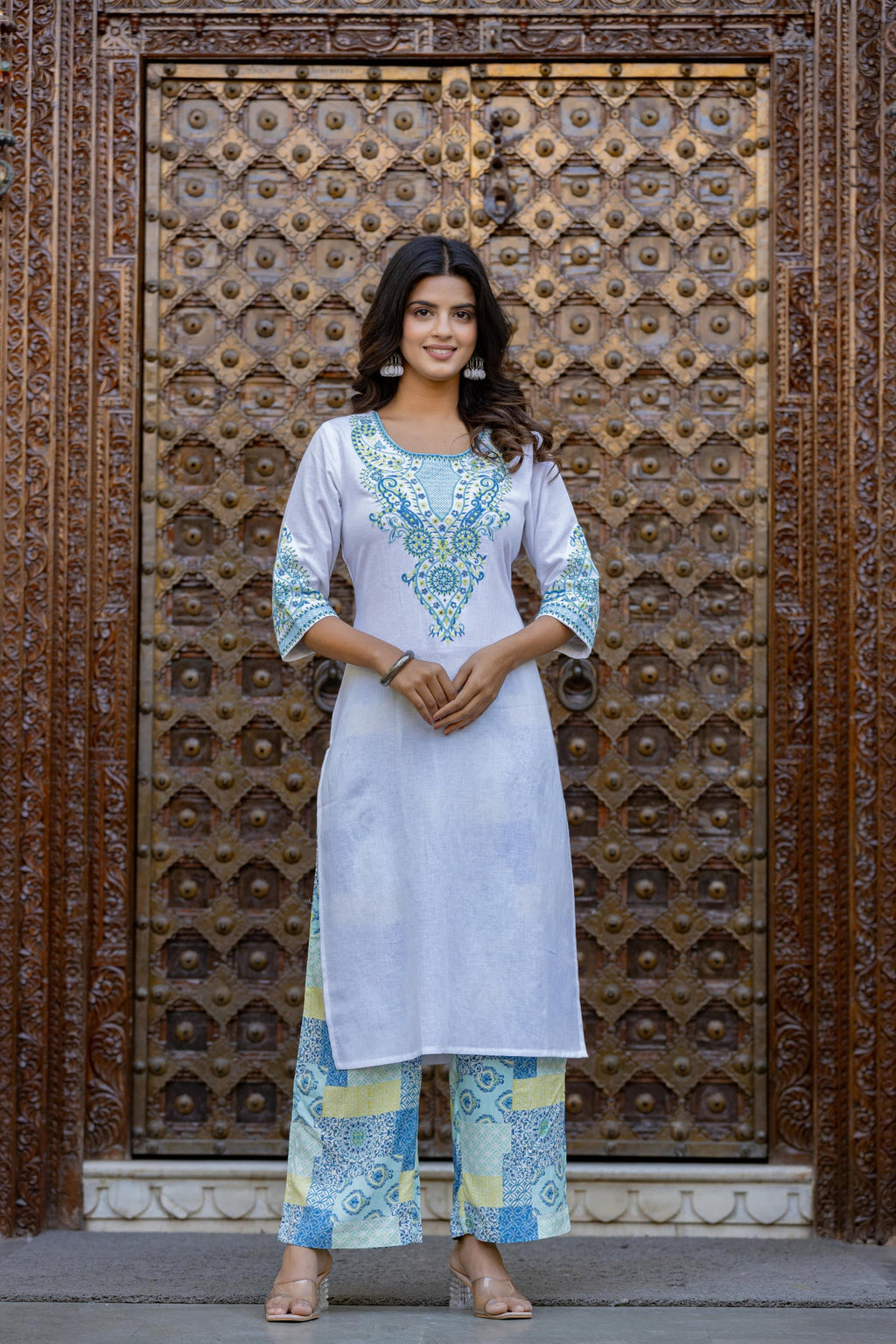 Juniper Blue Ethnic Printed Kurta Set with Dupatta - Distacart