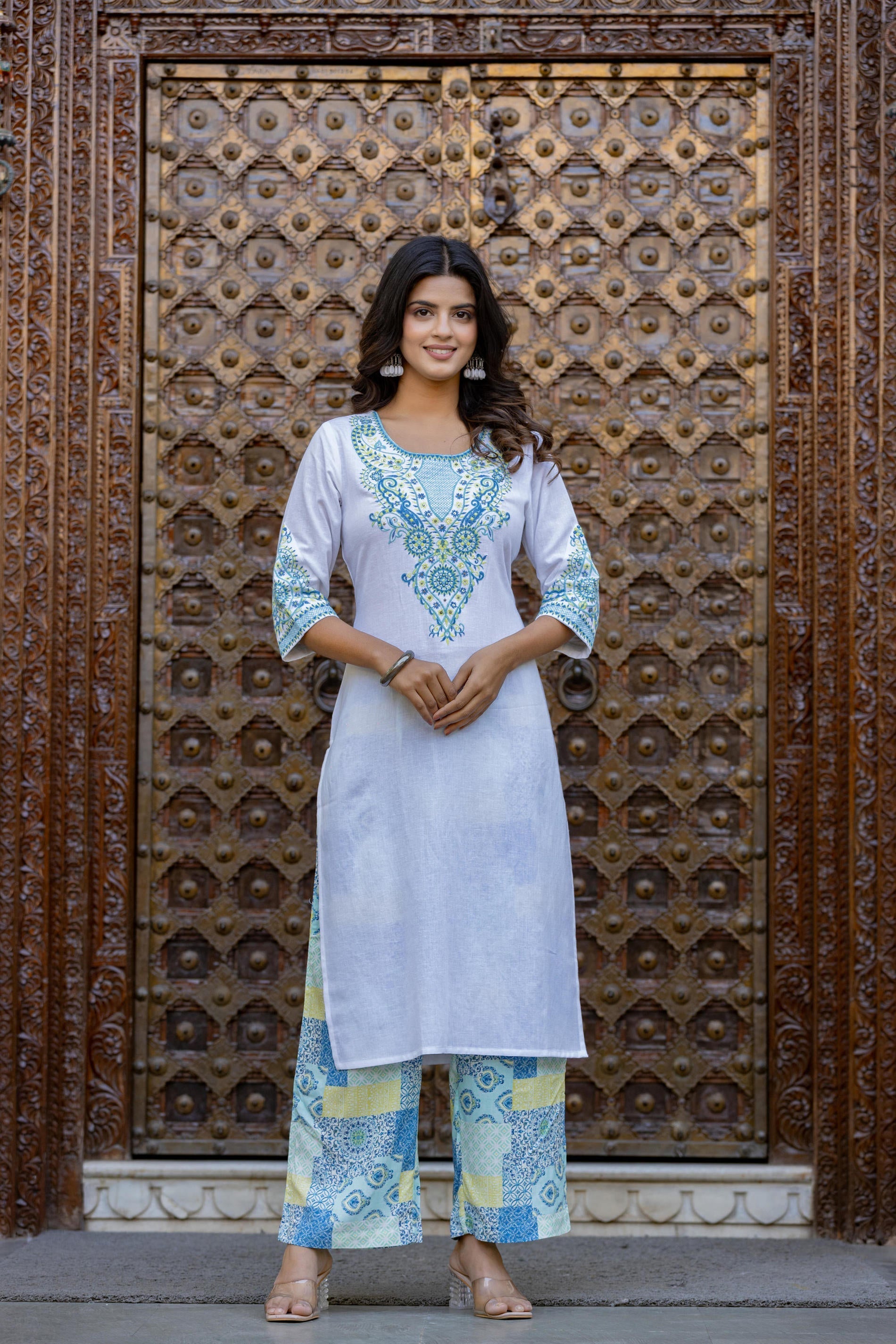 Juniper Blue Ethnic Printed Kurta Set with Dupatta - Distacart