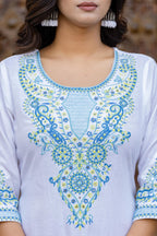 Juniper Blue Ethnic Printed Kurta Set with Dupatta - Distacart