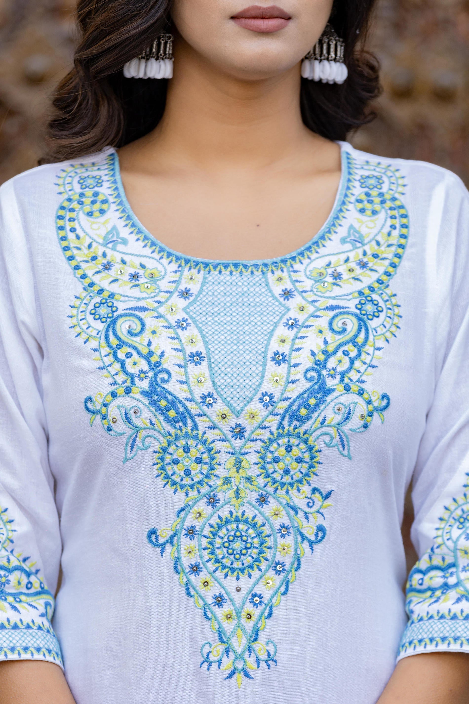 Juniper Blue Ethnic Printed Kurta Set with Dupatta - Distacart