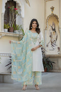 Juniper Multi Color Ethnic Printed Kurta Set With Dupatta - Distacart