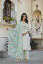 Juniper Multi Color Ethnic Printed Kurta Set With Dupatta - Distacart