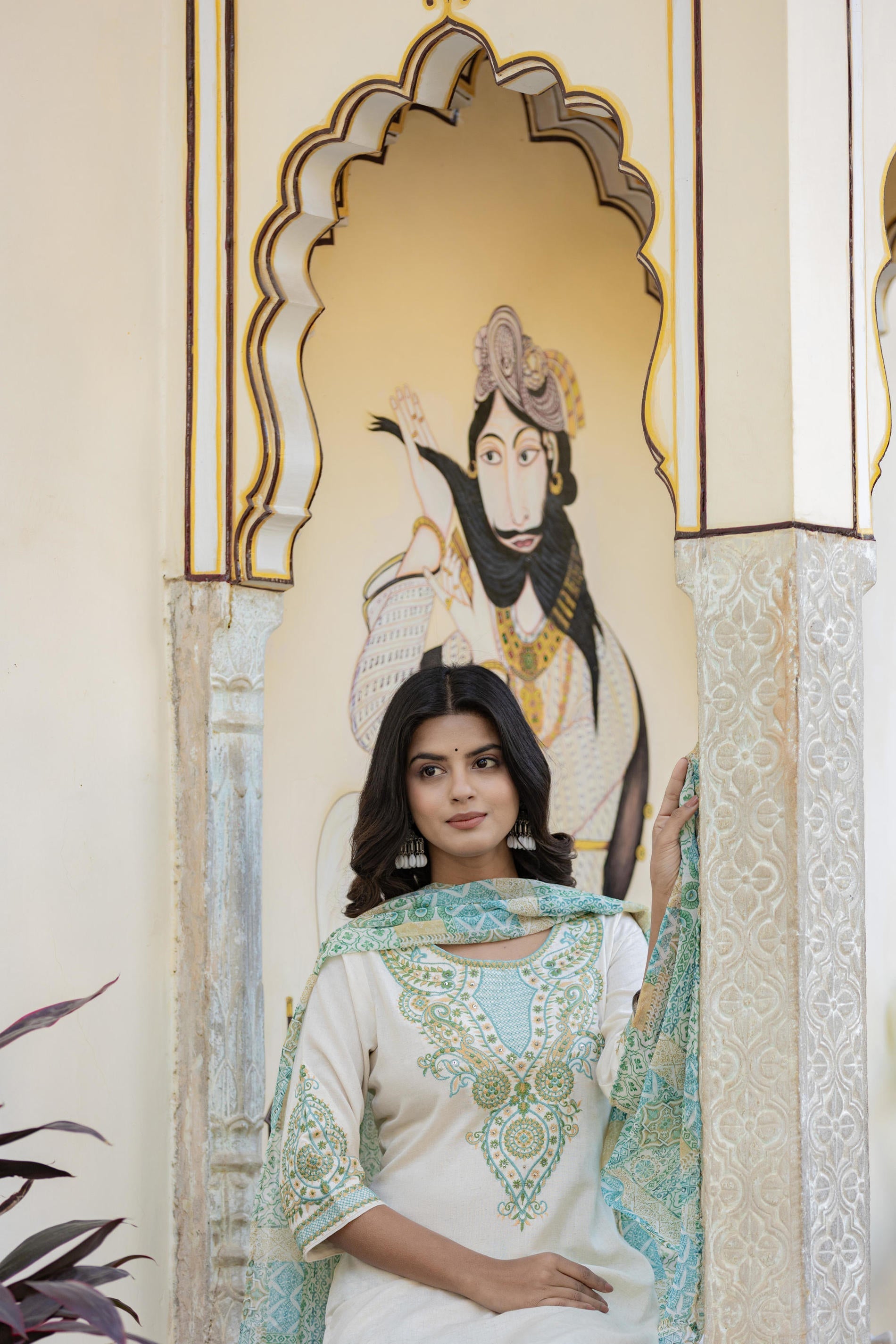 Juniper Multi Color Ethnic Printed Kurta Set with Dupatta