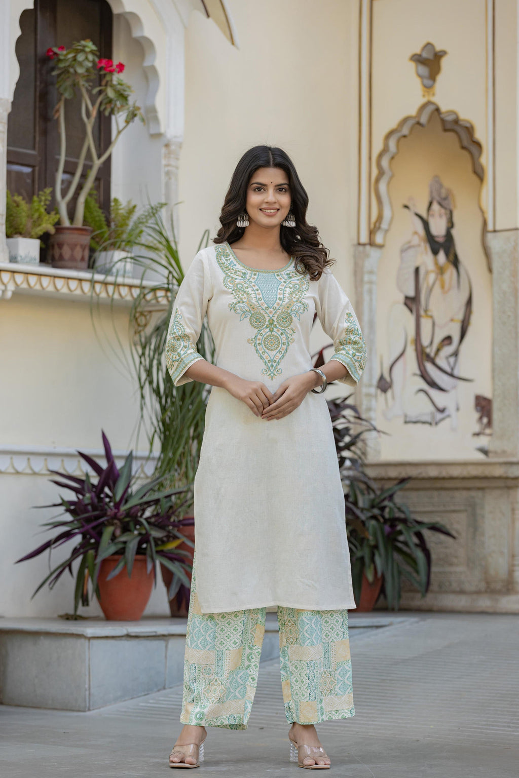 Juniper Multi Color Ethnic Printed Kurta Set with Dupatta