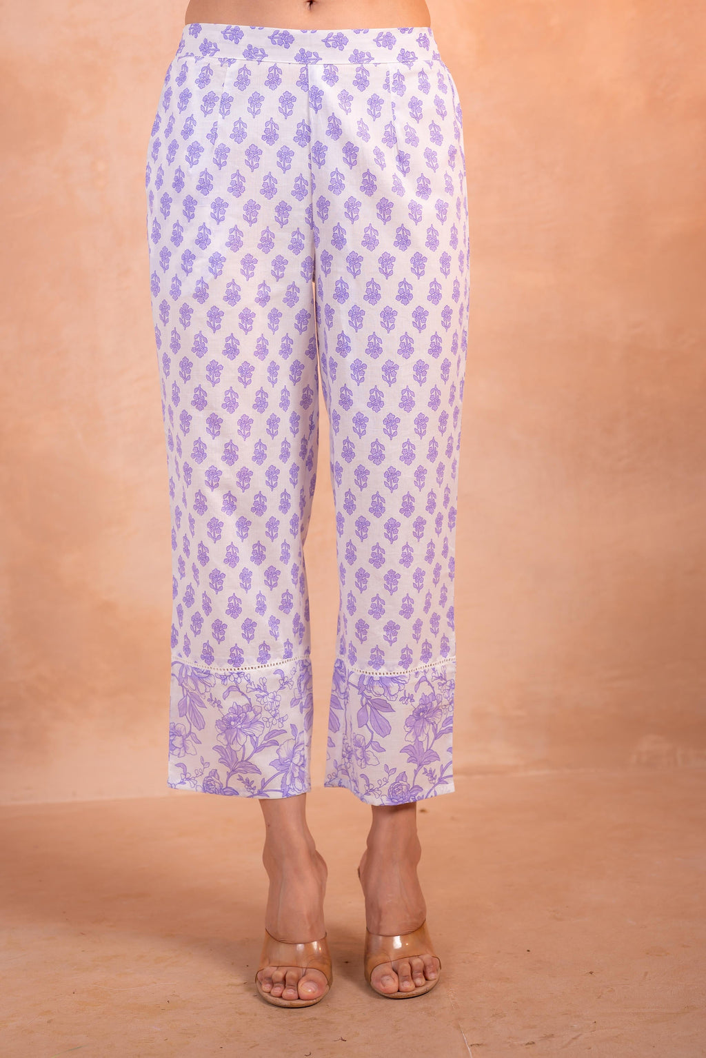 Juniper Lavender Whisper Floral Kurta Pant And Dupatta Set - Distacart