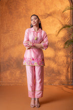 Juniper Peach Bloom Tassel Kurta Co-Ord - Distacart