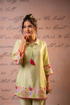 Juniper SageGreen Bloom Tassel Kurta Co-Ord - Distacart
