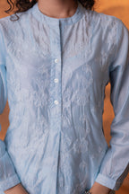 Juniper Neelara Powder Blue Foil Print Kurta - Distacart