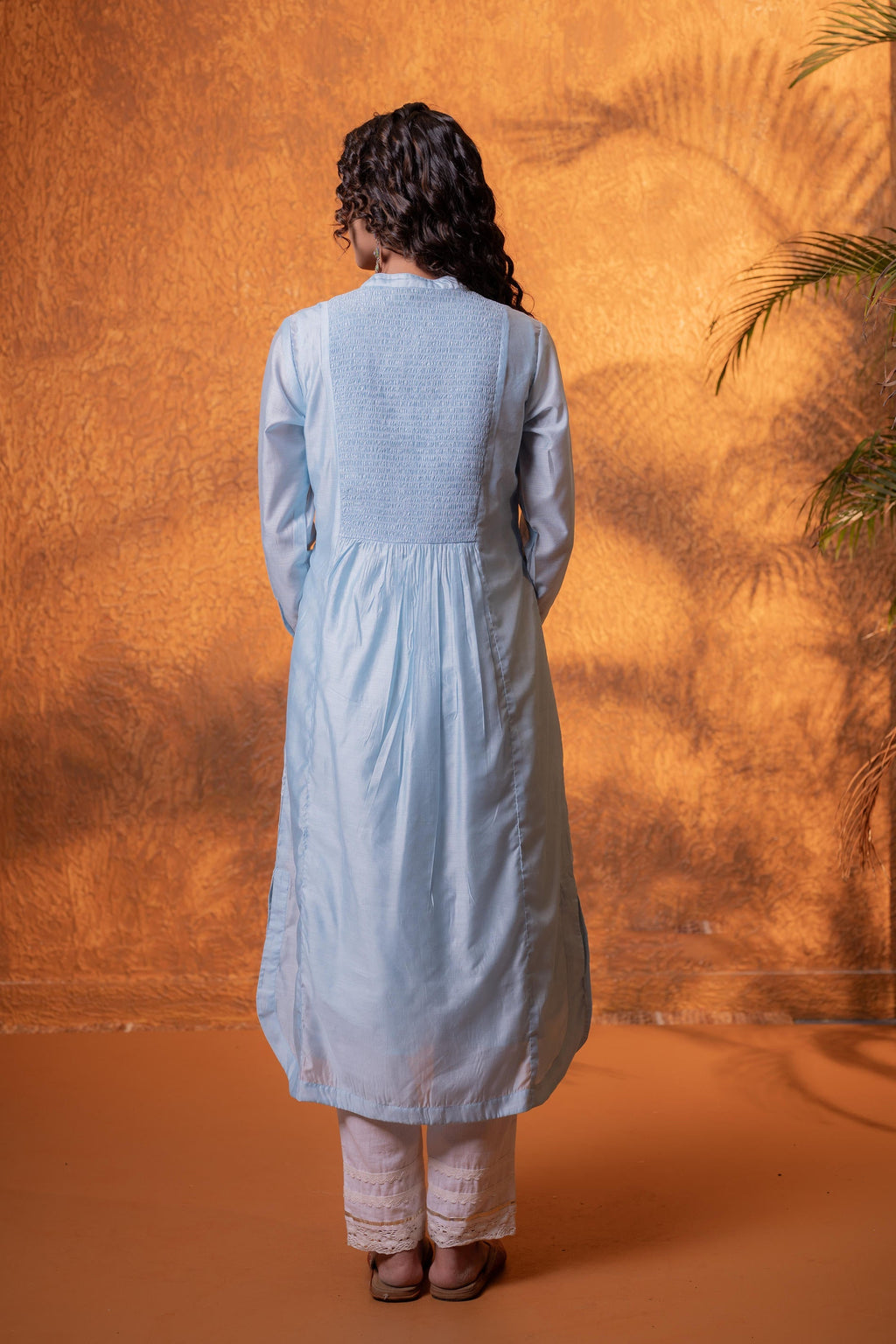 Juniper Neelara Powder Blue Foil Print Kurta - Distacart