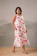 Juniper Gulbahar Off-White Floral Flared Kurta - Distacart