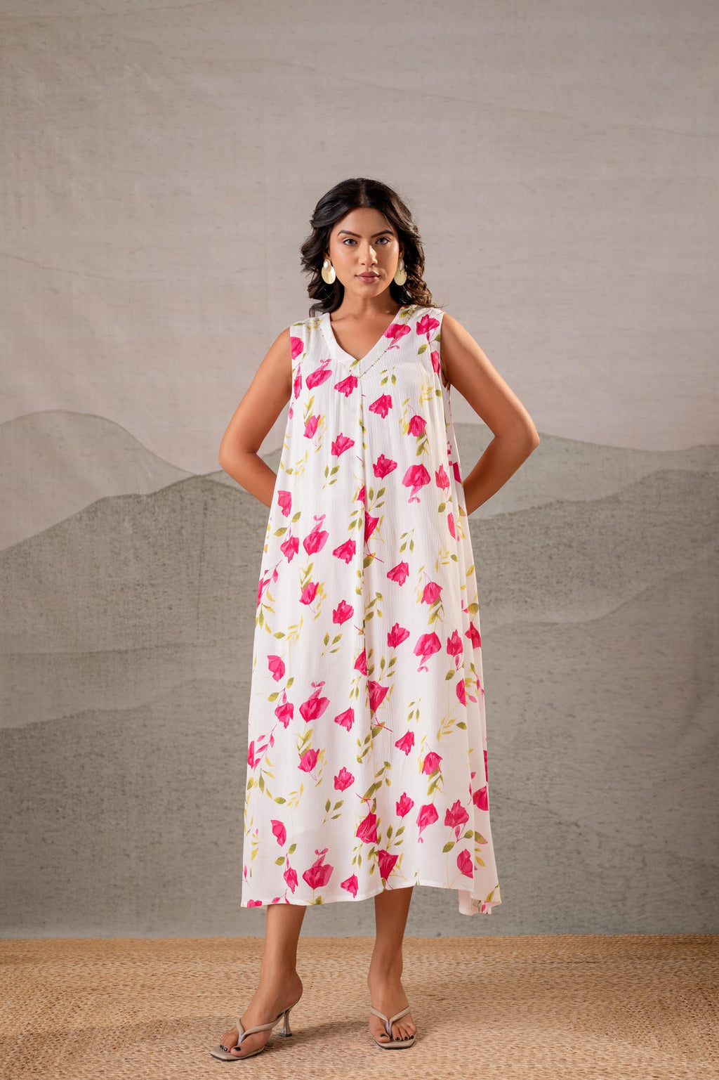 Juniper Gulbahar Off-White Floral Flared Kurta - Distacart