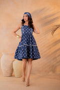 Juniper Neelika Indigo Tiered Mini Dress - Distacart