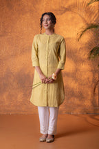 Juniper Lime Green Chikankari Kurta - Distacart