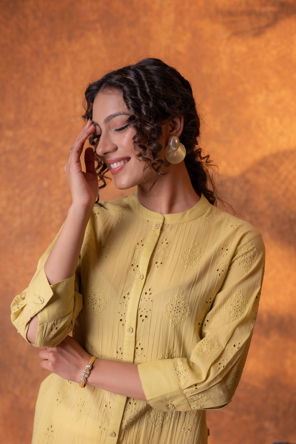 Juniper Lime Green Chikankari Kurta - Distacart