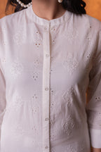 Juniper Off-White Chikankari Kurta - Distacart