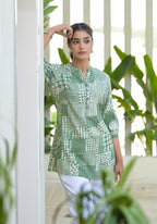 Juniper Mint Mosaic Printed Cotton Tunic