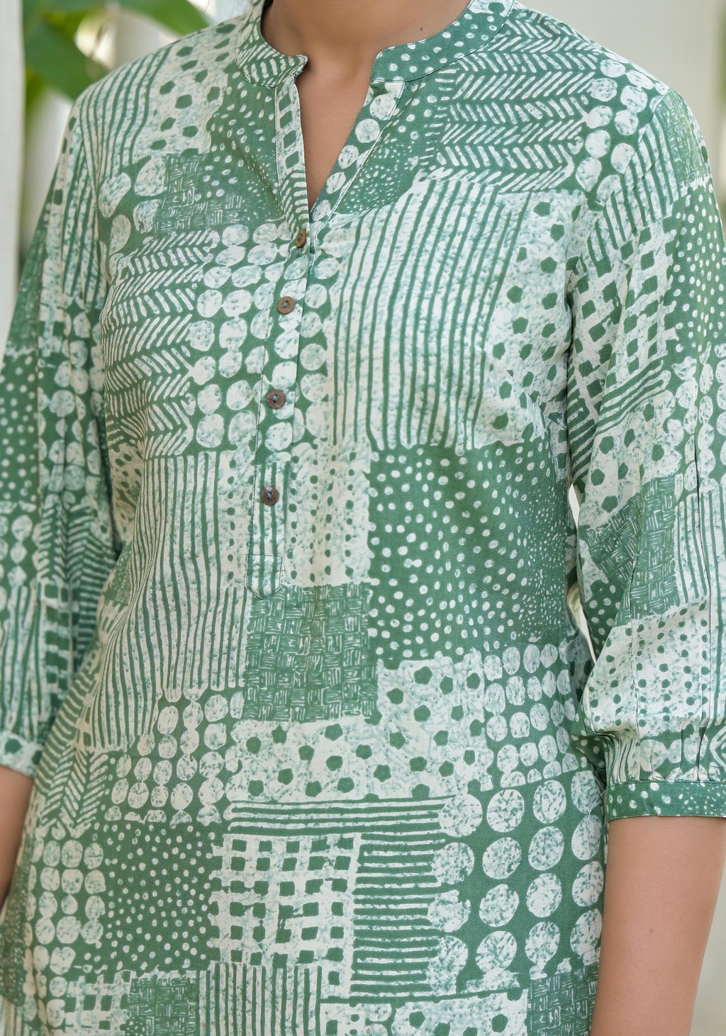 Juniper Mint Mosaic Printed Cotton Tunic