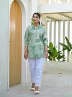 Juniper Mint Mosaic Printed Cotton Tunic
