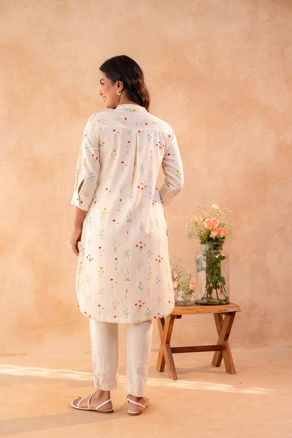 Juniper Ivory Meadow Bloom Printed Shirt Kurta