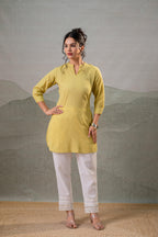 Juniper Lime Green Ease Minimal Cotton Tunic