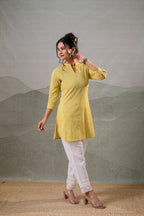 Juniper Lime Green Ease Minimal Cotton Tunic