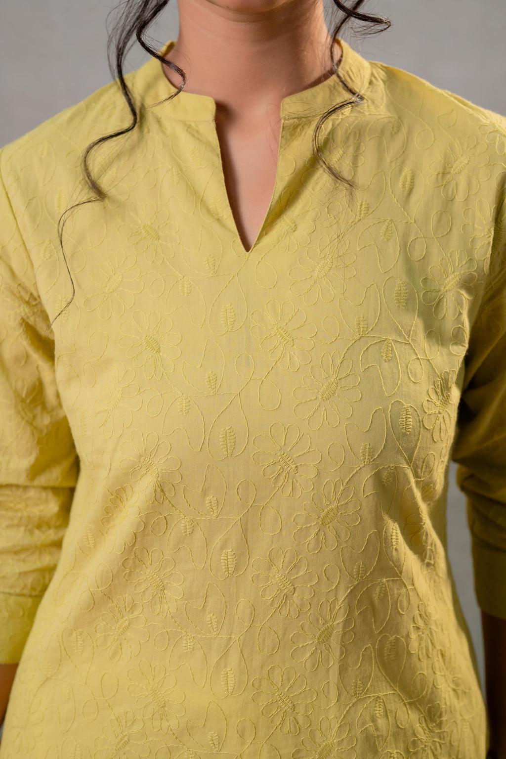 Juniper Lime Green Ease Minimal Cotton Tunic