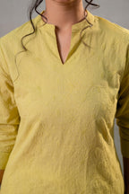 Juniper Lime Green Ease Minimal Cotton Tunic