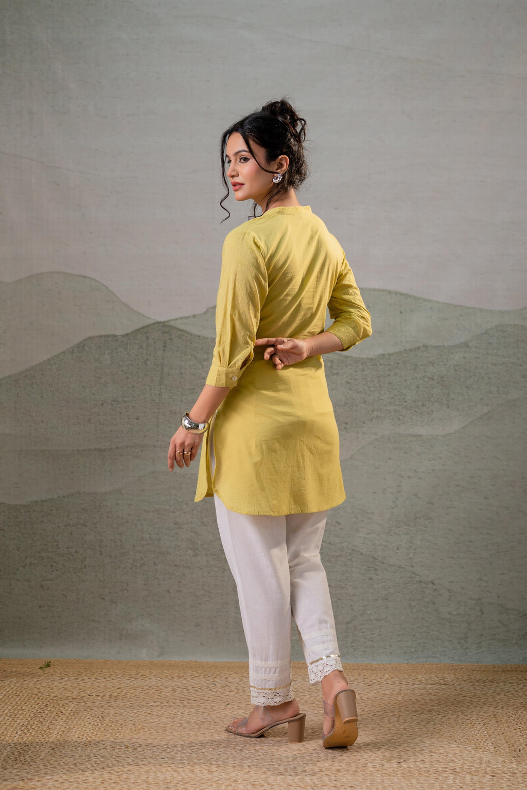 Juniper Lime Green Ease Minimal Cotton Tunic