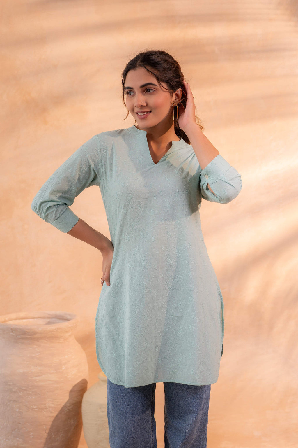 Juniper Mint Ease Minimal Cotton Tunic
