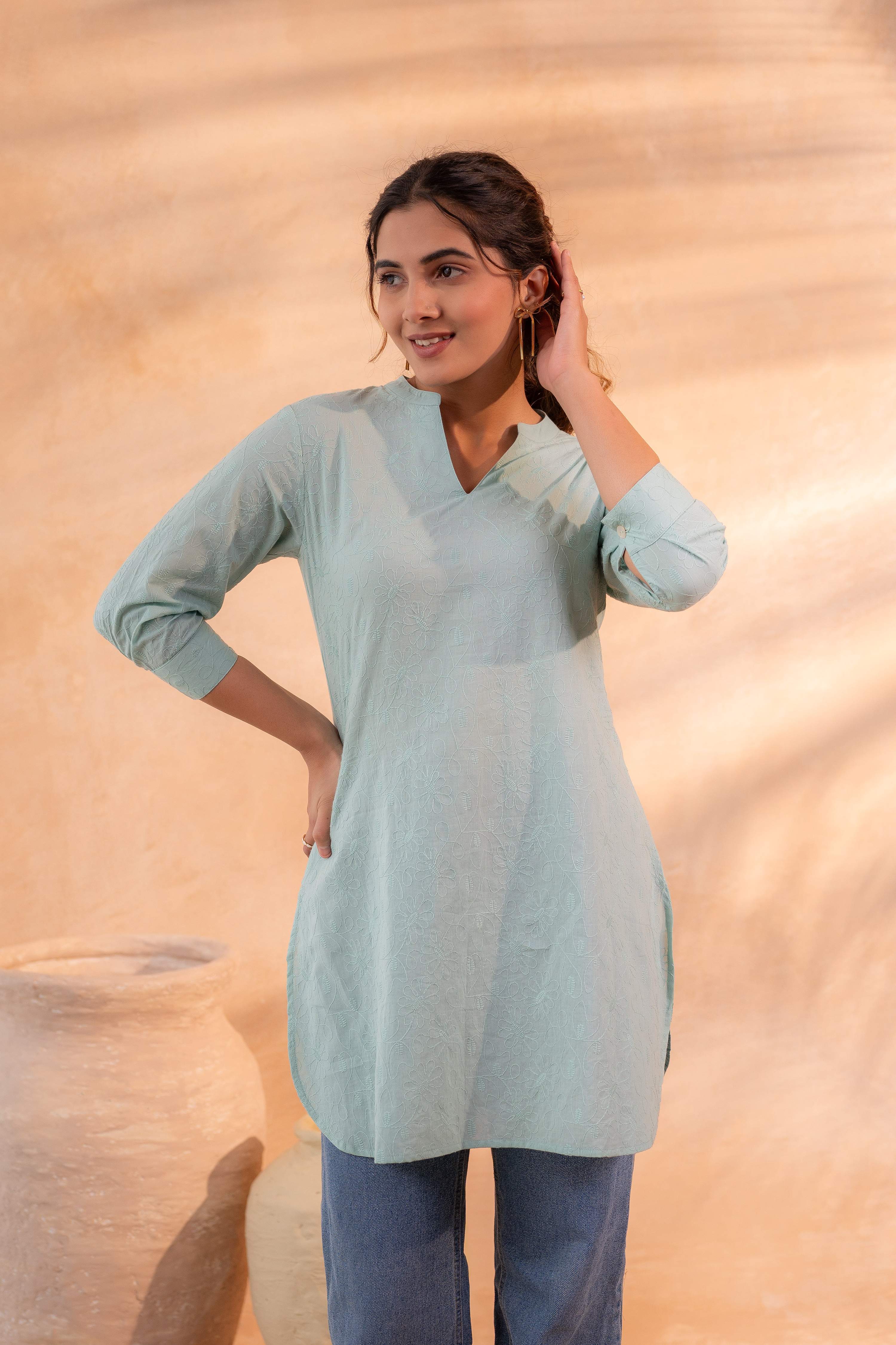 Juniper Mint Ease Minimal Cotton Tunic