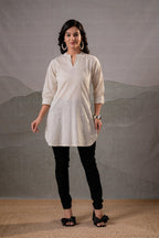 Juniper Off-White Ease Minimal Cotton Tunic